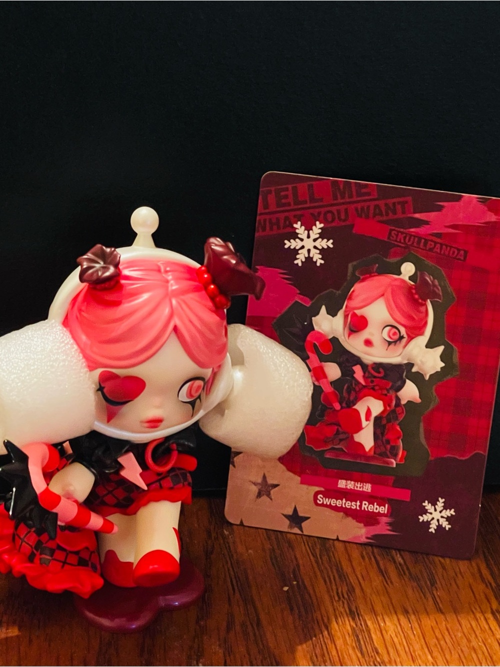 Skullpanda 'Sweetest Rebel' Pink Red Vinyl Figure W/ID Card